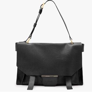 AllSaints Women's Handbags Ursa Grain Satchel Black
